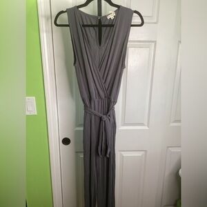 Hem & Thread Charcoal Jumpsuit, size Large, NWT